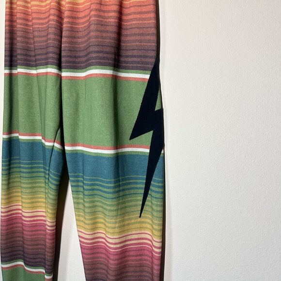 Aviator Nation Serape Bolt Stitch Sweatpants Womens Size XS Jungle Green - Picture 6 of 11